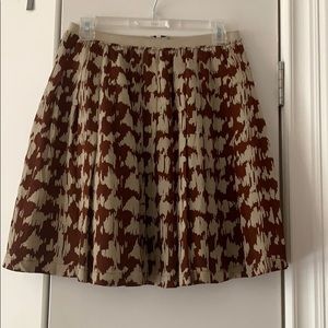 BURBERRY BRIT Camo Print Silk Pleated Skirt